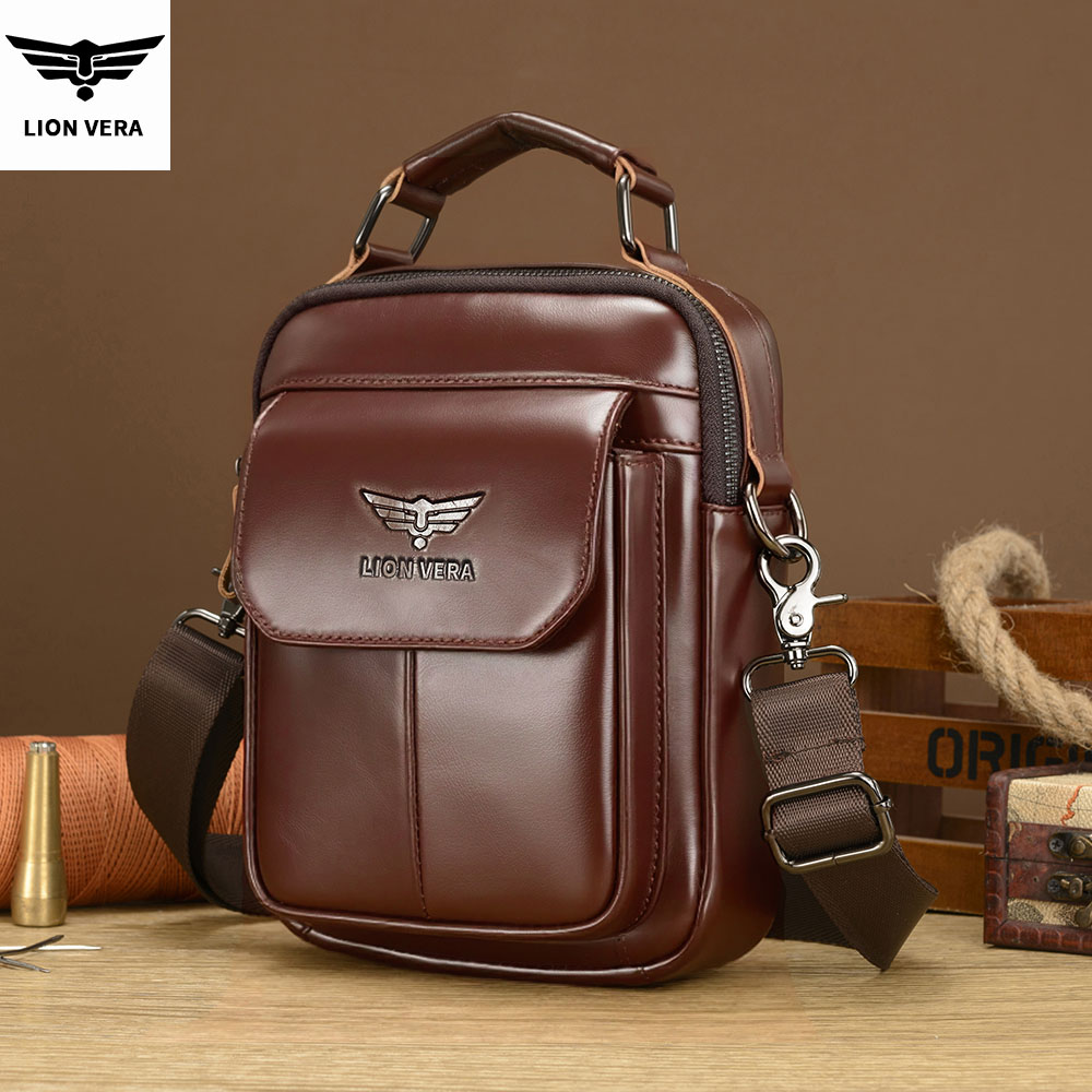 Tablet Accessories Bag - حقيبة كتف رجالية من الجلد الطبيعي