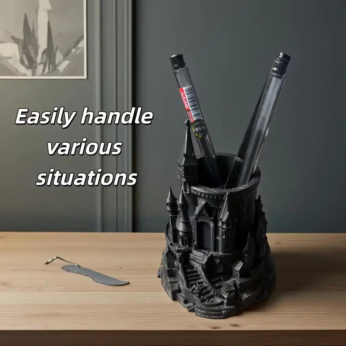 Case With Pencil Holder - حامل أقلام هاري بوتر بتصميم داكن،