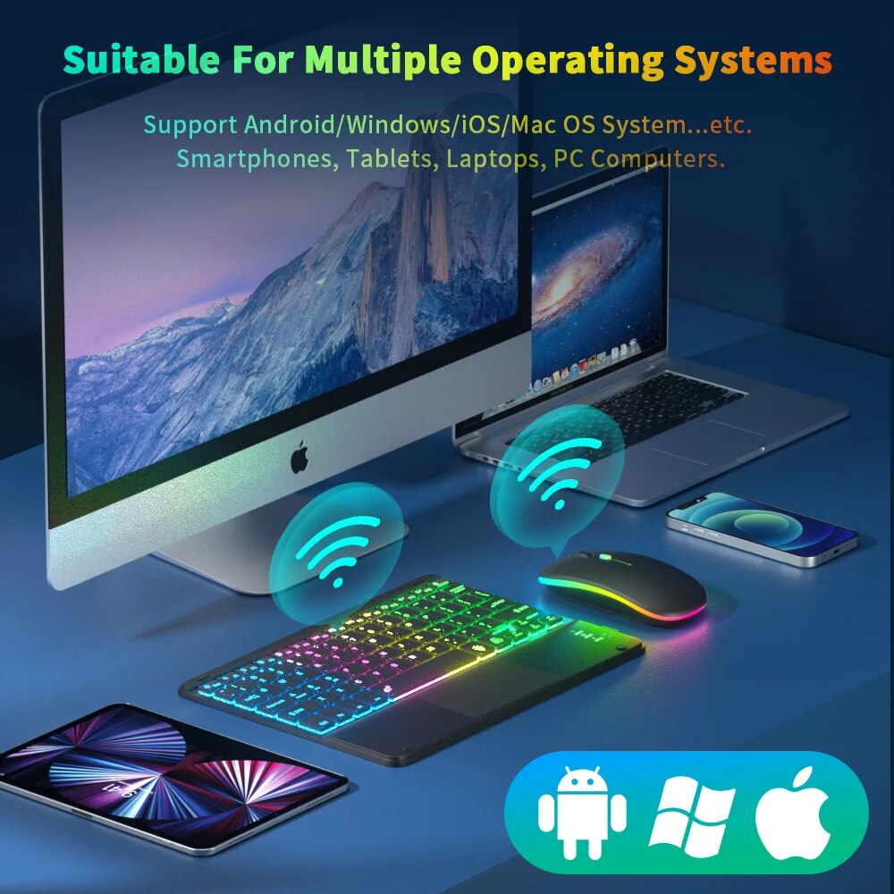 لوحة مفاتيح بلوتوث مع لوحة لمس - مراجعة Accessories For Android Tablet وسعره