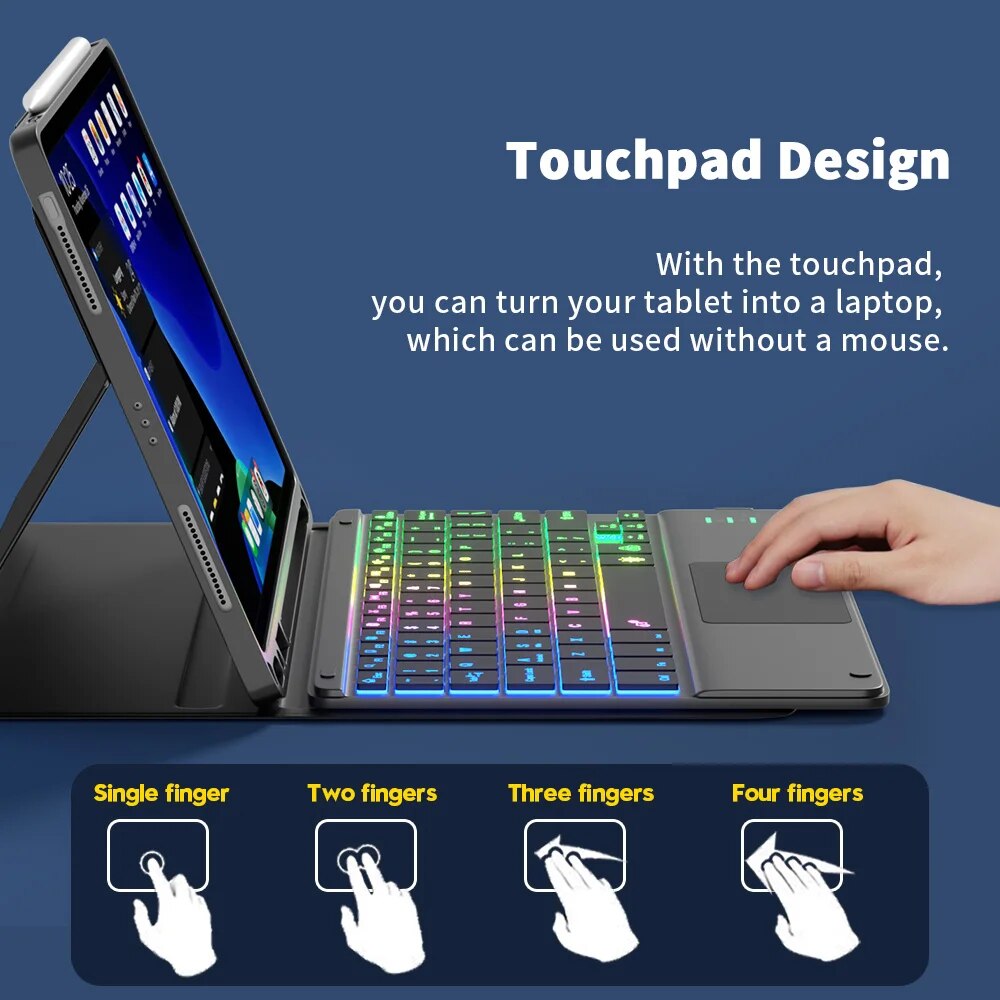 لوحة مفاتيح بلوتوث مع لوحة لمس - مراجعة Accessories For Android Tablet وسعره