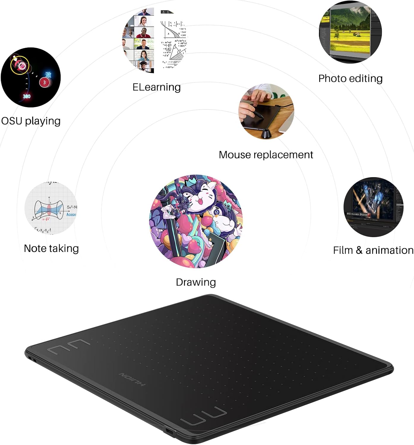 HUION HS64 جهاز كمبيوتر لوحي ل - مراجعة Huion Tablet Accessories وسعره