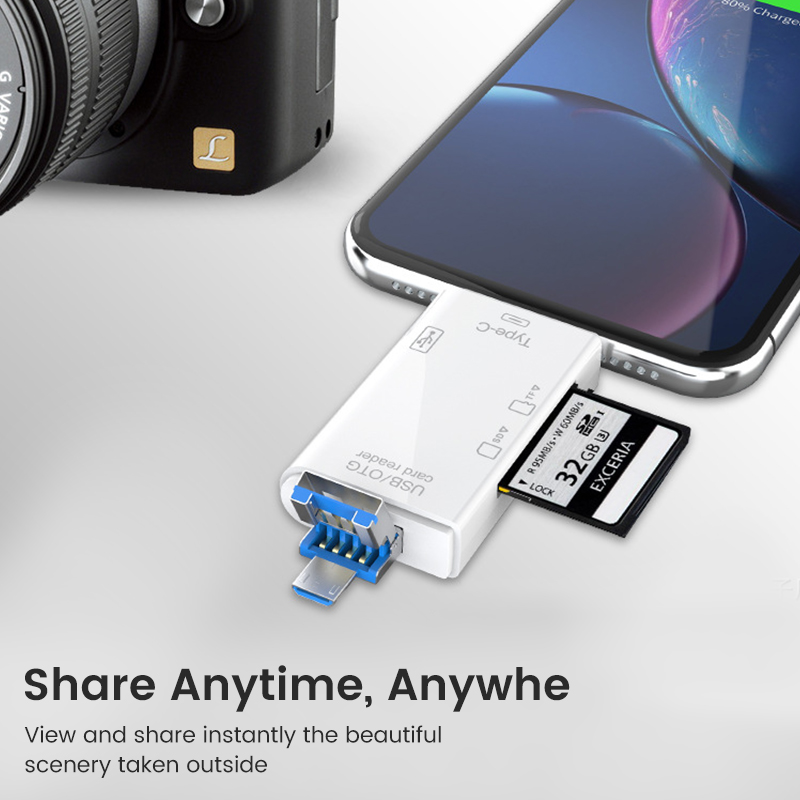 USB نوع C قارئ بطاقات 6 في 1 O - مراجعة Tablet Reading Accessories وسعره