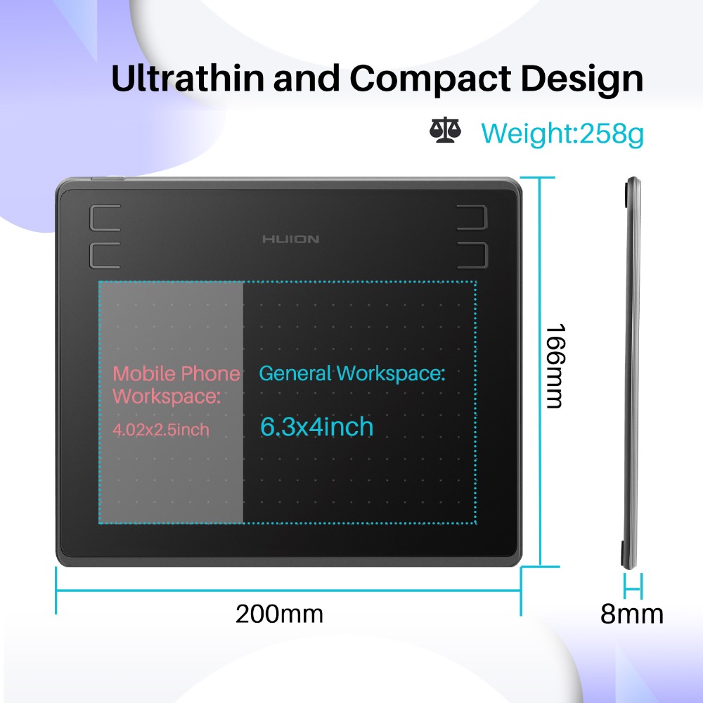 Huion HS64 جهاز كمبيوتر لوحي ل - مراجعة Huion Tablet Accessories وسعره