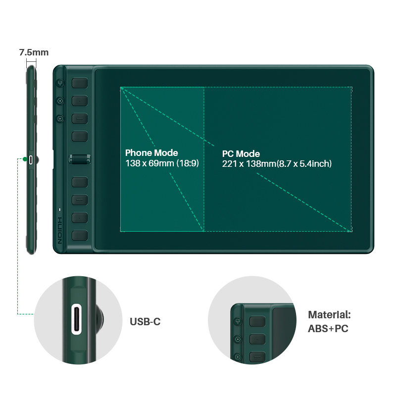 Huion Inspiroy 2 M H951P أقراص - مراجعة Huion Tablet Accessories وسعره
