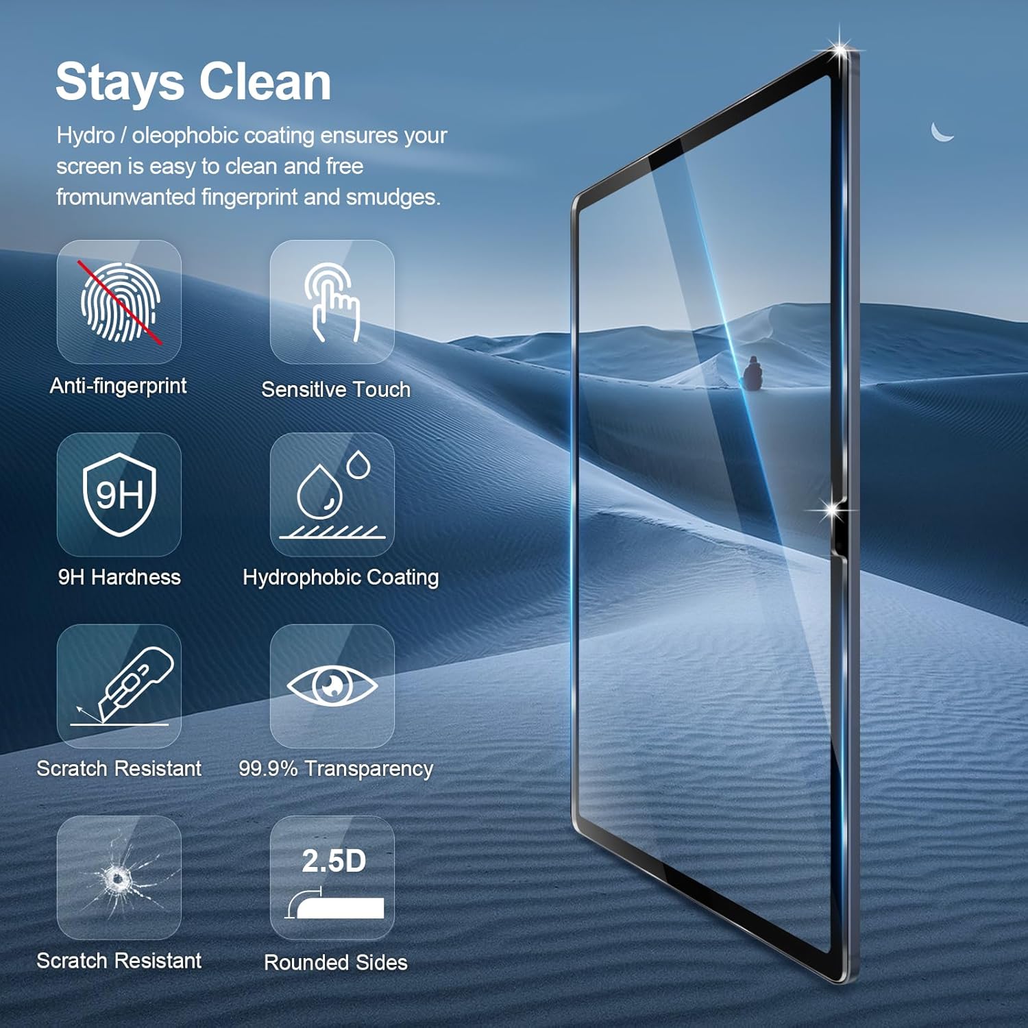 قطعتان من واقي الشاشة الزجاجي  - مراجعة Samsung Tablet S10 Accessories وسعره